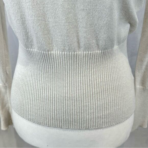 Ambiance white long sleeve half ribbed sweater top size large - Picture 3 of 6